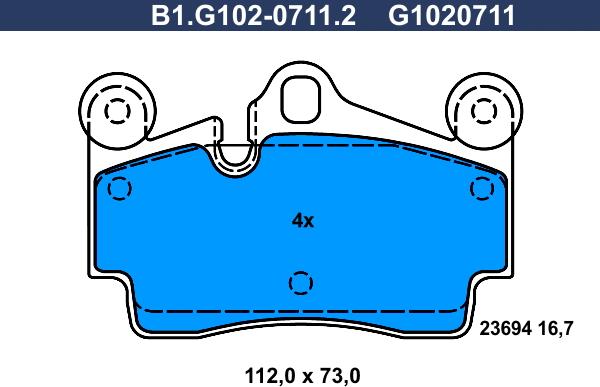 Galfer B1.G102-0711.2 - Kit pastiglie freno, Freno a disco www.autoricambit.com