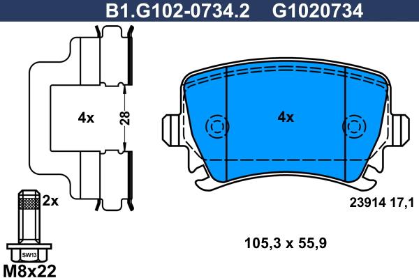 Galfer B1.G102-0734.2 - Kit pastiglie freno, Freno a disco www.autoricambit.com