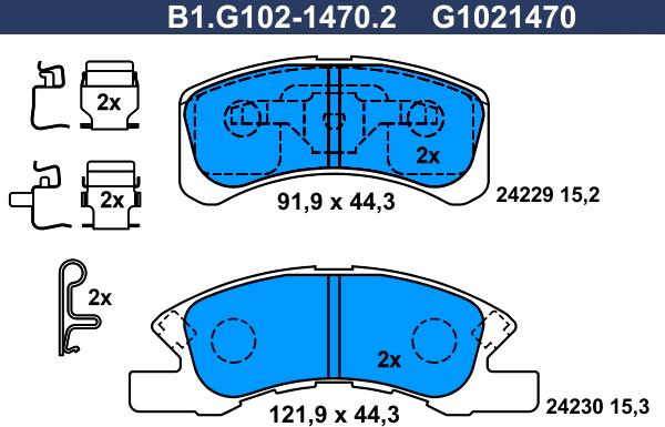 Galfer B1.G102-1470.2 - Kit pastiglie freno, Freno a disco www.autoricambit.com