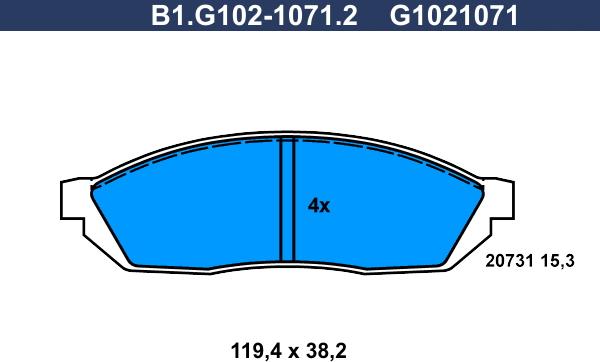 Galfer B1.G102-1071.2 - Kit pastiglie freno, Freno a disco www.autoricambit.com