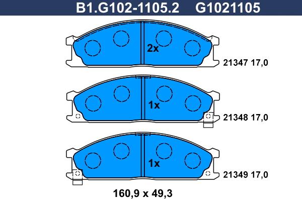 Galfer B1.G102-1105.2 - Kit pastiglie freno, Freno a disco www.autoricambit.com