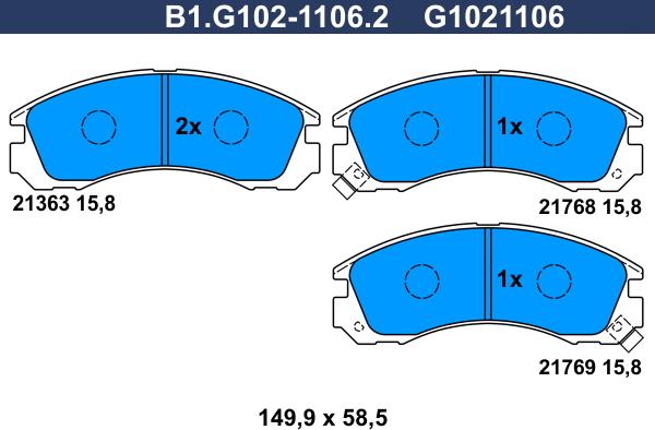 Galfer B1.G102-1106.2 - Kit pastiglie freno, Freno a disco www.autoricambit.com