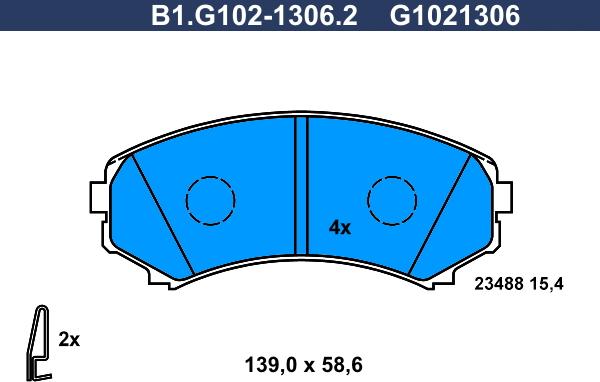 Galfer B1.G102-1306.2 - Kit pastiglie freno, Freno a disco www.autoricambit.com