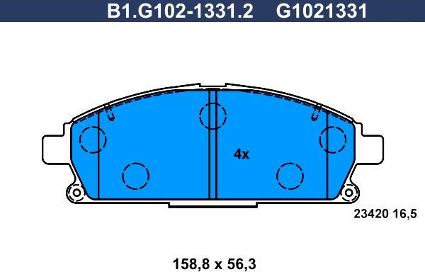 Galfer B1.G102-1331.2 - Kit pastiglie freno, Freno a disco www.autoricambit.com