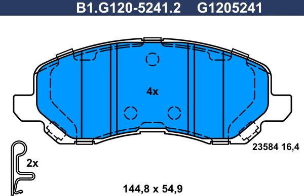 Galfer B1.G120-5241.2 - Kit pastiglie freno, Freno a disco www.autoricambit.com