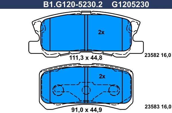 Galfer B1.G120-5230.2 - Kit pastiglie freno, Freno a disco www.autoricambit.com