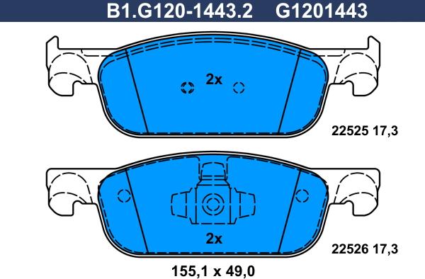 Galfer B1.G120-1443.2 - Kit pastiglie freno, Freno a disco www.autoricambit.com