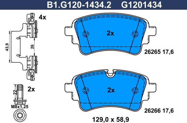 Galfer B1.G120-1434.2 - Kit pastiglie freno, Freno a disco www.autoricambit.com