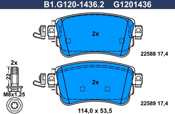 Galfer B1.G120-1436.2 - Kit pastiglie freno, Freno a disco www.autoricambit.com