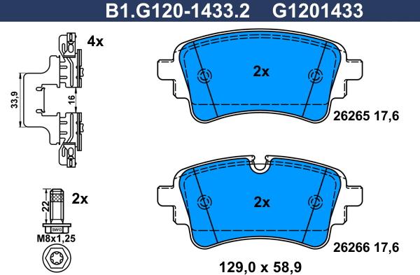 Galfer B1.G120-1433.2 - Kit pastiglie freno, Freno a disco www.autoricambit.com