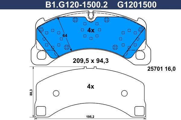 Galfer B1.G120-1500.2 - Kit pastiglie freno, Freno a disco www.autoricambit.com