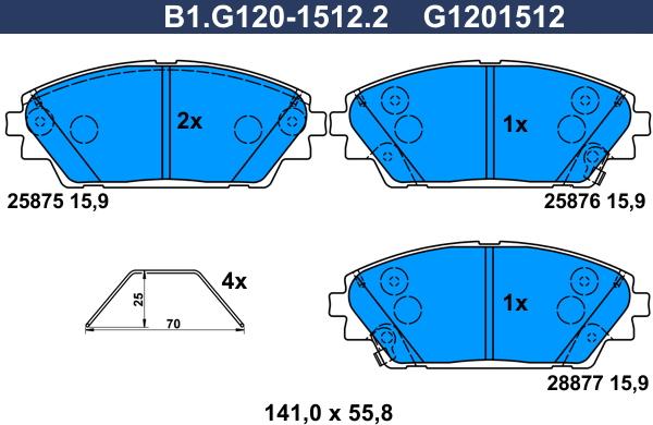 Galfer B1.G120-1512.2 - Kit pastiglie freno, Freno a disco www.autoricambit.com