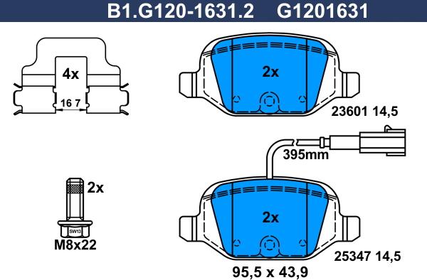 Galfer B1.G120-1631.2 - Kit pastiglie freno, Freno a disco www.autoricambit.com