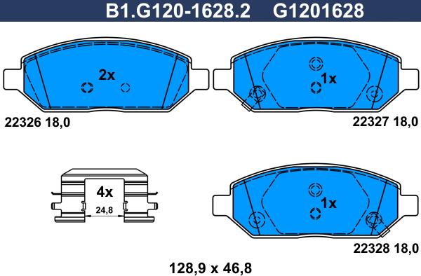 Galfer B1.G120-1628.2 - Kit pastiglie freno, Freno a disco www.autoricambit.com