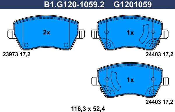 Galfer B1.G120-1059.2 - Kit pastiglie freno, Freno a disco www.autoricambit.com