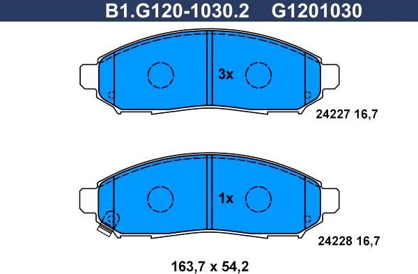 Galfer B1.G120-1030.2 - Kit pastiglie freno, Freno a disco www.autoricambit.com