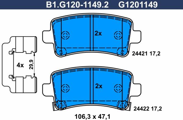 Galfer B1.G120-1149.2 - Kit pastiglie freno, Freno a disco www.autoricambit.com