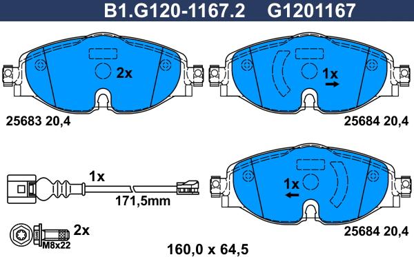 Galfer B1.G120-1167.2 - Kit pastiglie freno, Freno a disco www.autoricambit.com
