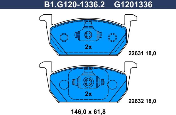 Galfer B1.G120-1336.2 - Kit pastiglie freno, Freno a disco www.autoricambit.com