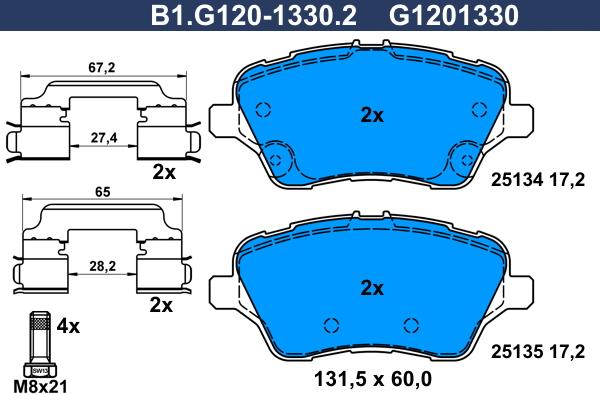 Galfer B1.G120-1330.2 - Kit pastiglie freno, Freno a disco www.autoricambit.com