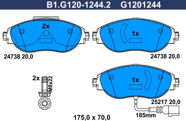 Galfer B1.G120-1244.2 - Kit pastiglie freno, Freno a disco www.autoricambit.com