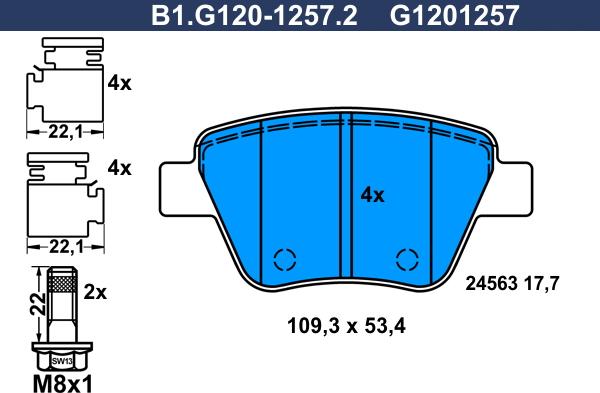 Galfer B1.G120-1257.2 - Kit pastiglie freno, Freno a disco www.autoricambit.com