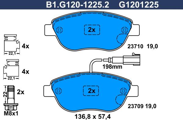 Galfer B1.G120-1225.2 - Kit pastiglie freno, Freno a disco www.autoricambit.com