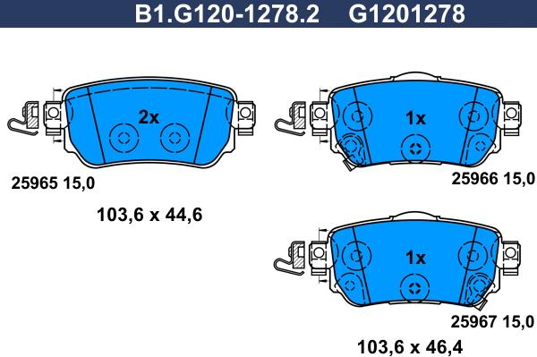 Galfer B1.G120-1278.2 - Kit pastiglie freno, Freno a disco www.autoricambit.com