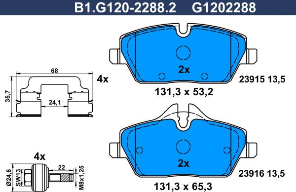 Galfer B1.G120-2288.2 - Kit pastiglie freno, Freno a disco www.autoricambit.com