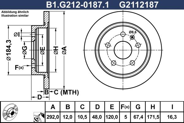 Galfer B1.G212-0187.1 - Discofreno www.autoricambit.com