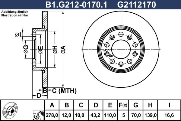 Galfer B1.G212-0170.1 - Discofreno www.autoricambit.com