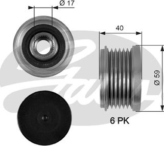 Gates OAP7097 - Puleggia cinghia, Alternatore www.autoricambit.com