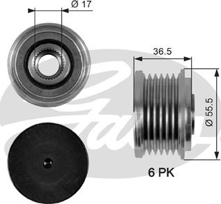 Gates OAP7049 - Puleggia cinghia, Alternatore www.autoricambit.com