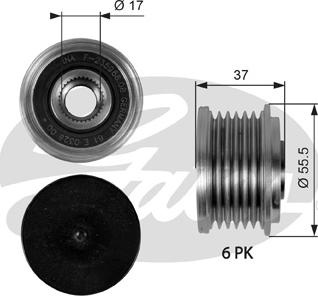 Gates OAP7046 - Puleggia cinghia, Alternatore www.autoricambit.com