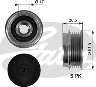 Gates OAP7041 - Puleggia cinghia, Alternatore www.autoricambit.com