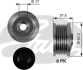 Gates OAP7048 - Puleggia cinghia, Alternatore www.autoricambit.com