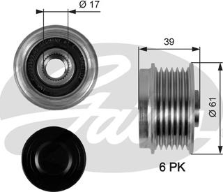 Gates OAP7042 - Puleggia cinghia, Alternatore www.autoricambit.com