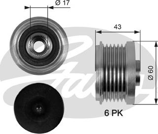 Gates OAP7059 - Puleggia cinghia, Alternatore www.autoricambit.com