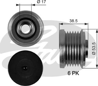 Gates OAP7055 - Puleggia cinghia, Alternatore www.autoricambit.com