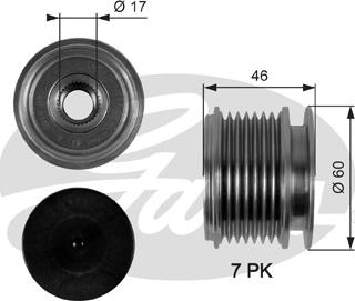 Gates OAP7056 - Puleggia cinghia, Alternatore www.autoricambit.com