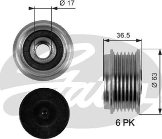 Gates OAP7051 - Puleggia cinghia, Alternatore www.autoricambit.com