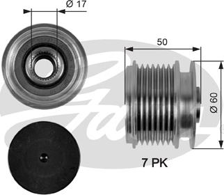 Gates OAP7058 - Puleggia cinghia, Alternatore www.autoricambit.com