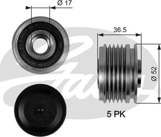 Gates OAP7064 - Puleggia cinghia, Alternatore www.autoricambit.com