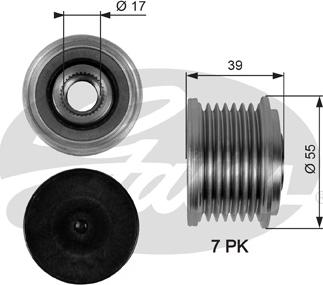 Gates OAP7065 - Puleggia cinghia, Alternatore www.autoricambit.com