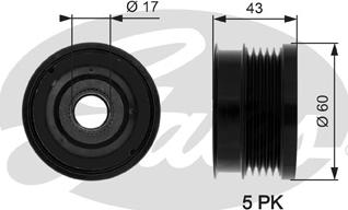 Gates OAP7062 - Puleggia cinghia, Alternatore www.autoricambit.com