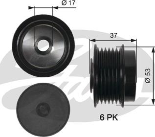 Gates OAP7015 - Puleggia cinghia, Alternatore www.autoricambit.com