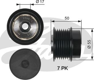 Gates OAP7017 - Puleggia cinghia, Alternatore www.autoricambit.com