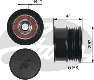 Gates OAP7088 - Puleggia cinghia, Alternatore www.autoricambit.com