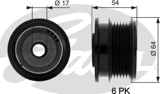 Gates OAP7083 - Puleggia cinghia, Alternatore www.autoricambit.com