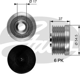 Gates OAP7034 - Puleggia cinghia, Alternatore www.autoricambit.com